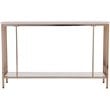 SEI Furniture Brexlyn Faux Stone Top Console Table in Champagne and White