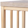 SEI Furniture Brexlyn Faux Stone Top Console Table in Champagne and White