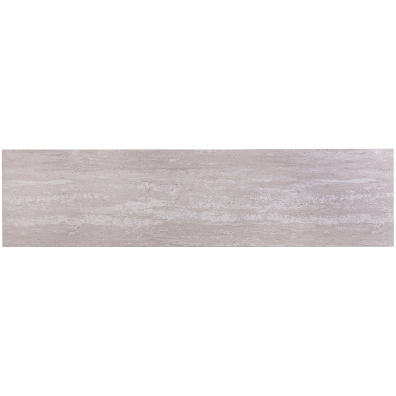 SEI Furniture Brexlyn Faux Stone Top Console Table in Champagne and White