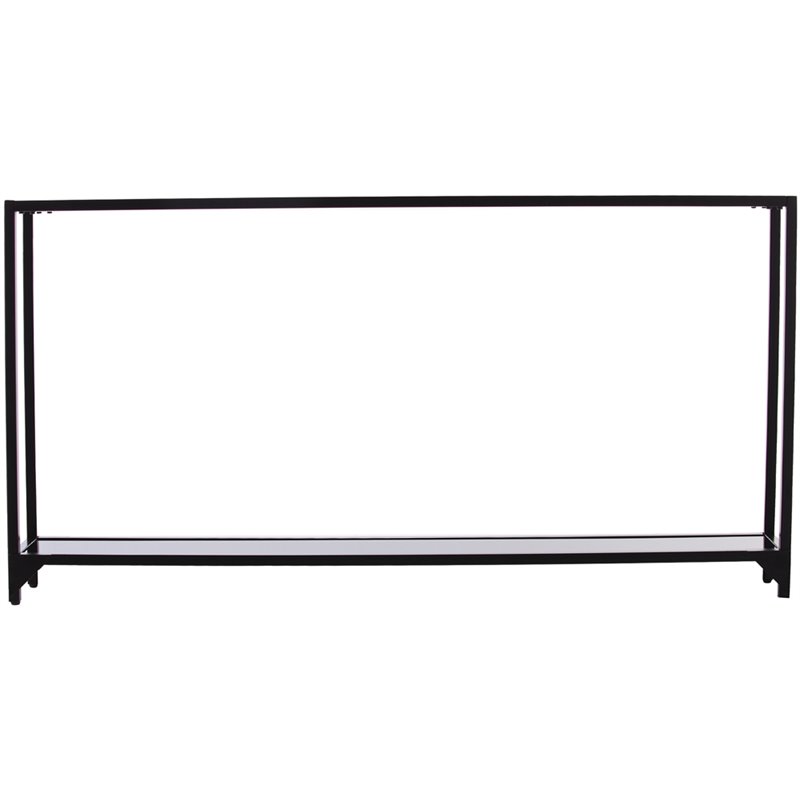 SEI Furniture Bergen Glass Console Table in Black