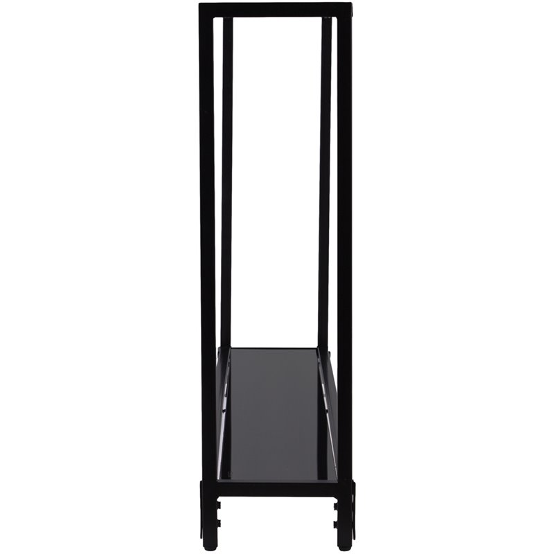 SEI Furniture Bergen Glass Console Table in Black