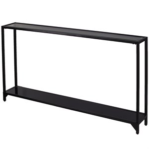 SEI Furniture Bergen Glass Console Table in Black