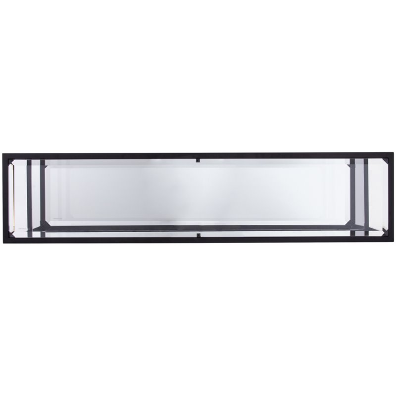 SEI Furniture Horten Glass Console Table in Black
