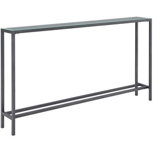 SEI Furniture Darrin 56&quot Console Table in Gray w- Mirror Top