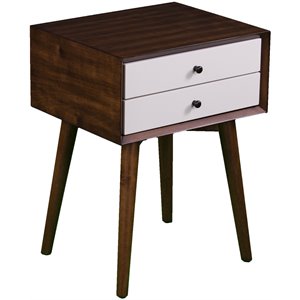 sei furniture alpine 2 drawer wood nightstand