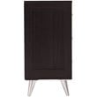 SEI Furniture Owen 3 Drawer Nightstand in Ebony and Chrome