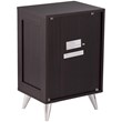 SEI Furniture Owen 3 Drawer Nightstand in Ebony and Chrome