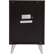 SEI Furniture Owen 3 Drawer Nightstand in Ebony and Chrome