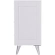 SEI Furniture Owen 3 Drawer Nightstand in White and Chrome