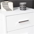SEI Furniture Owen 3 Drawer Nightstand in White and Chrome