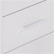SEI Furniture Owen 3 Drawer Nightstand in White and Chrome