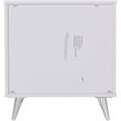 SEI Furniture Oren 3 Drawer Nightstand in White and Chrome