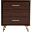 SEI Furniture Oren 3 Drawer Nightstand in Walnut
