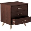 SEI Furniture Oren 3 Drawer Nightstand in Walnut