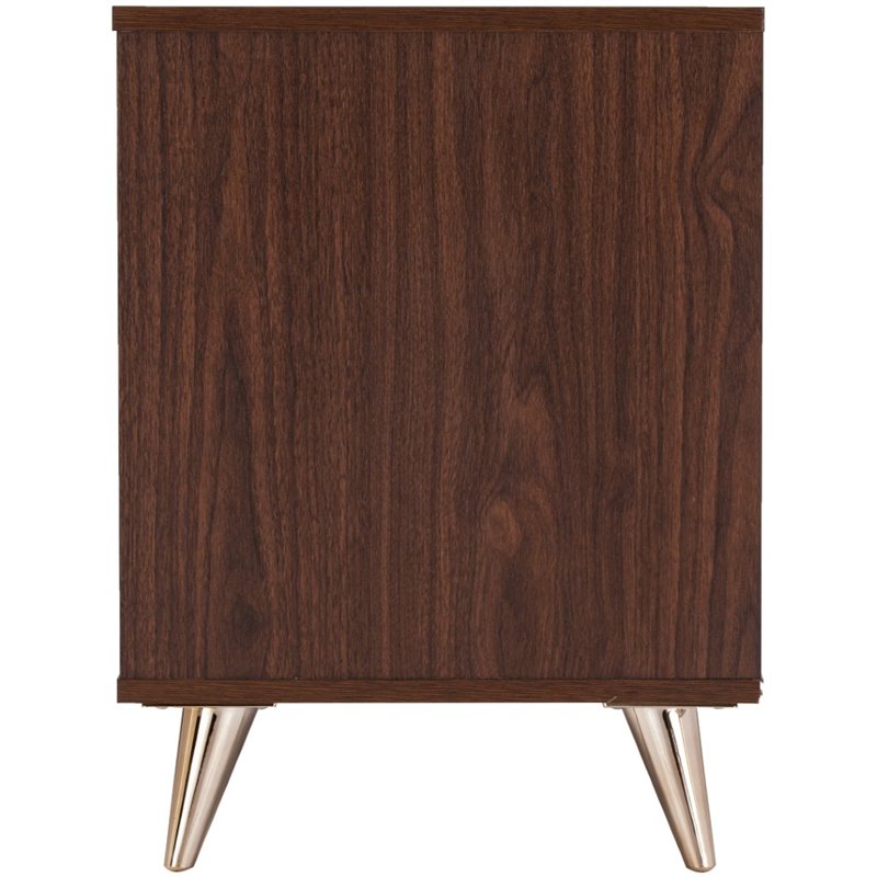 SEI Furniture Oren 3 Drawer Nightstand in Walnut