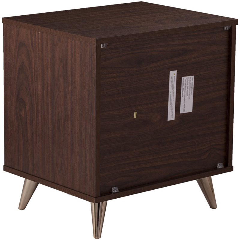 SEI Furniture Oren 3 Drawer Nightstand in Walnut