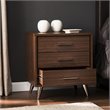 SEI Furniture Oren 3 Drawer Nightstand in Walnut