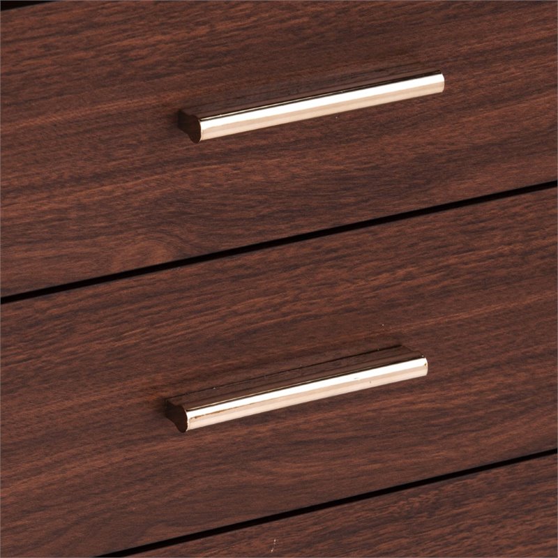 SEI Furniture Oren 3 Drawer Nightstand in Walnut