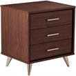 SEI Furniture Oren 3 Drawer Nightstand in Walnut