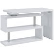 SEI Furniture Yates Adjustable Corner Writing Desk in White and Chrome