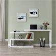 SEI Furniture Yates Adjustable Corner Writing Desk in White and Chrome