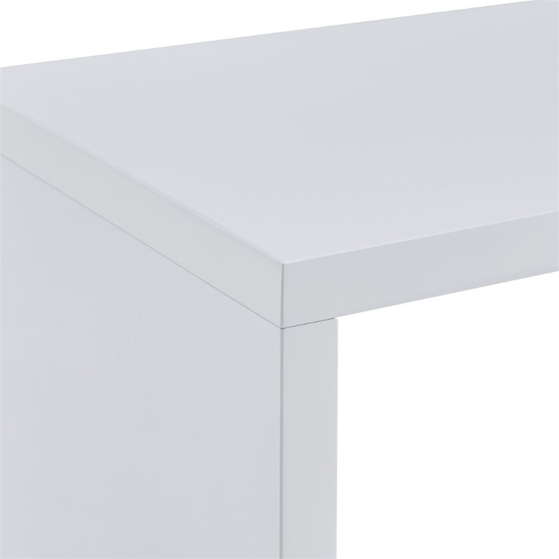 SEI Furniture Yates Adjustable Corner Writing Desk in White and Chrome