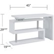 SEI Furniture Yates Adjustable Corner Writing Desk in White and Chrome