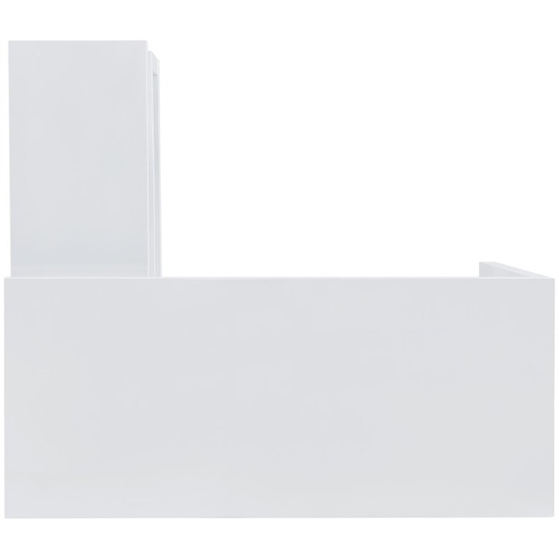 SEI Furniture Yates Adjustable Corner Writing Desk in White and Chrome