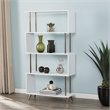 SEI Furniture Beckerman 4 Shelf Bookcase in White and Champagne