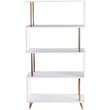 SEI Furniture Beckerman 4 Shelf Bookcase in White and Champagne