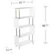 SEI Furniture Beckerman 4 Shelf Bookcase in White and Champagne