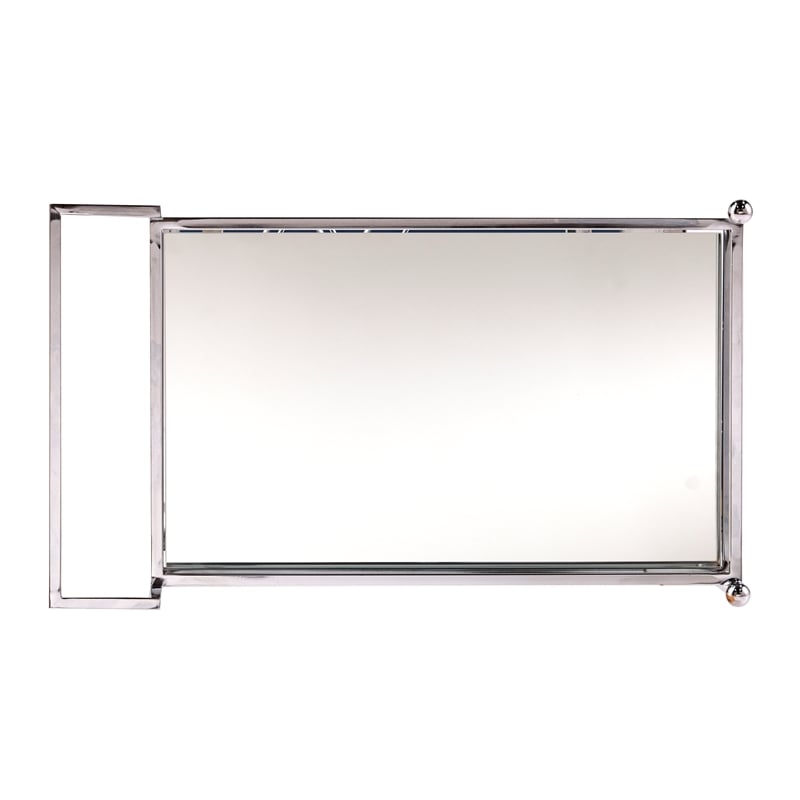 Southern Enterprises Ivers Mirrored Metal Bar Cart in Chrome