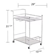Southern Enterprises Ivers Mirrored Metal Bar Cart in Chrome