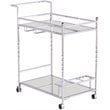 Southern Enterprises Ivers Mirrored Metal Bar Cart in Chrome