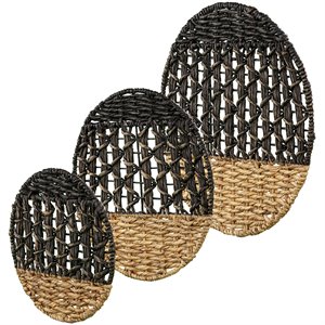 SEI Furniture Mable 3 Piece Round Wall Panel Set in Natural