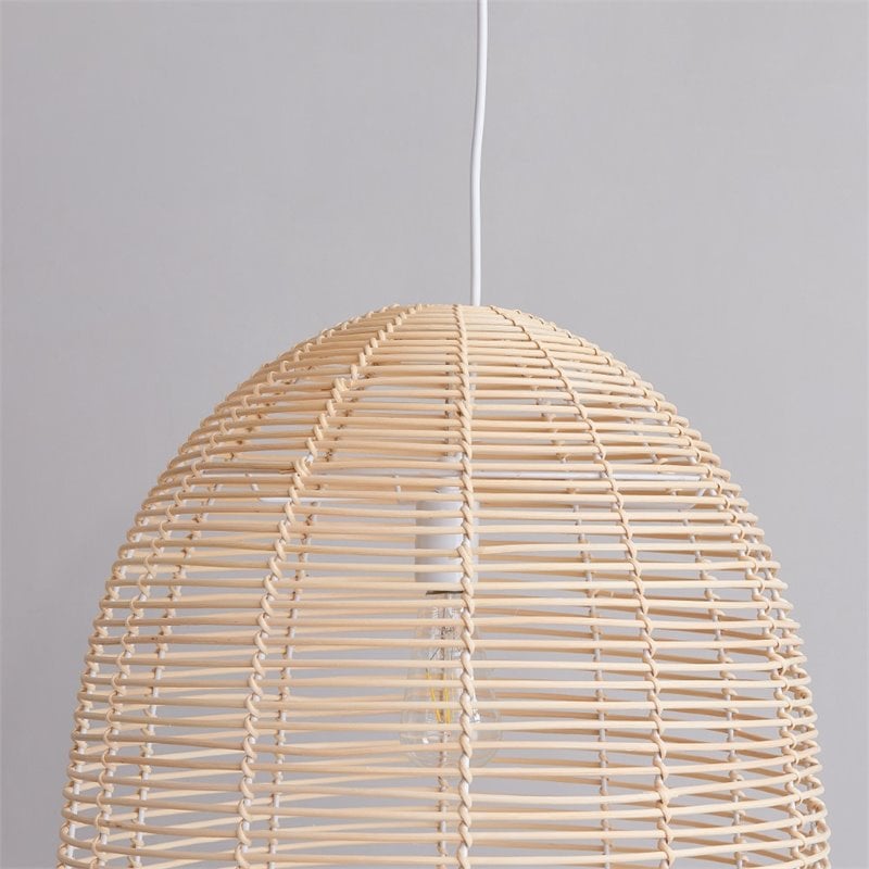 SEI Furniture Formosa Coastal Rattan Cage Pendant Lamp in Natural
