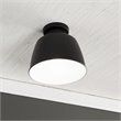 SEI Furniture Averni Industrial Metal Dome Flush Mount in Black