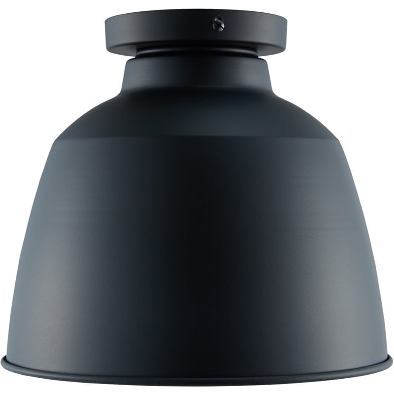 SEI Furniture Averni Industrial Metal Dome Flush Mount in Black
