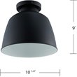 SEI Furniture Averni Industrial Metal Dome Flush Mount in Black