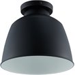 SEI Furniture Averni Industrial Metal Dome Flush Mount in Black