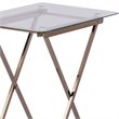 SEI Furniture Meridino Folding Glass Top Tray Table in Champagne Copper