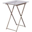 SEI Furniture Meridino Folding Glass Top Tray Table in Champagne Copper