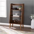 SEI Furniture Berritza 4 Shelf Mid Century Modern Wood Bookcase in Walnut