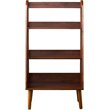 SEI Furniture Berritza 4 Shelf Mid Century Modern Wood Bookcase in Walnut
