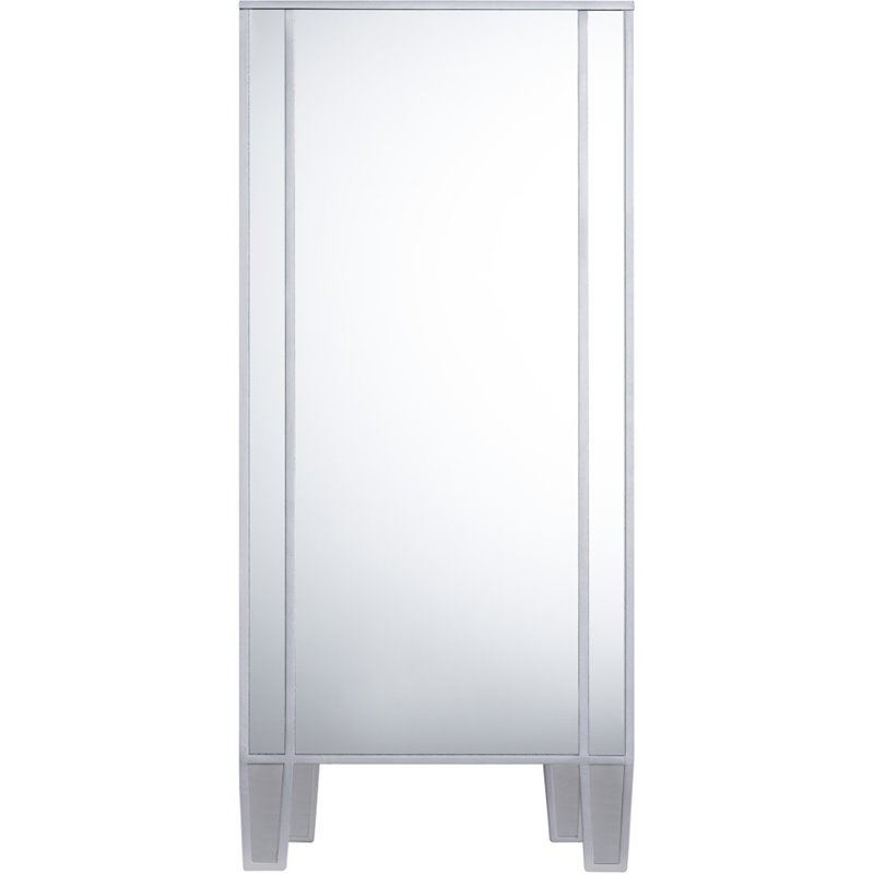SEI Furniture Mirage 2 Door Mirrored Sideboard in Matte Silver