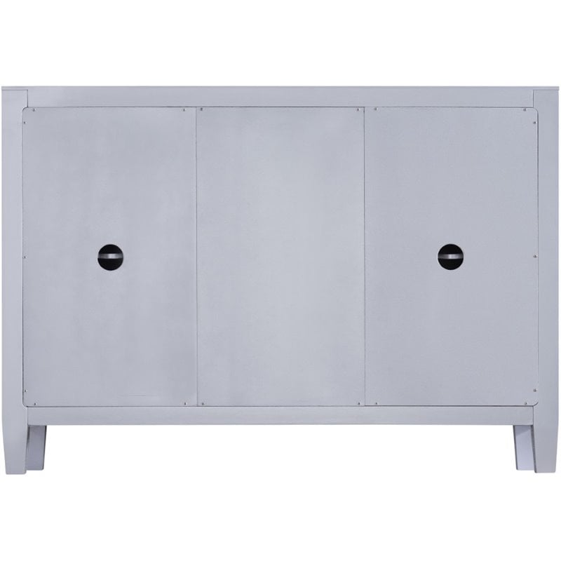 SEI Furniture Mirage 2 Door Mirrored Sideboard in Matte Silver