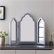SEI Furniture Archlyn Trifold Scalloped Vanity Mirror in Matte Silver