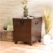 SEI Furniture Wood Espresso Square Pyramid Trunk End Table