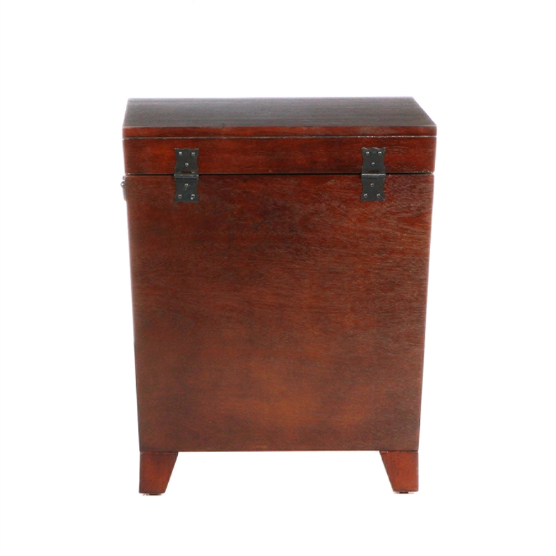 SEI Furniture Wood Espresso Square Pyramid Trunk End Table