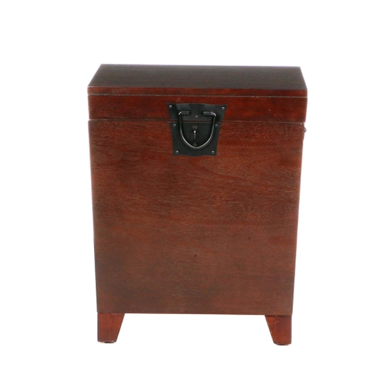 SEI Furniture Wood Espresso Square Pyramid Trunk End Table